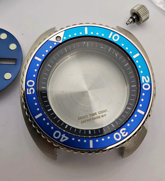 NEW AF SEIKO TURTLE BLUE CASE BEZEL GLASS CROWN SOLID STRAP DIAL HANDS SRP777