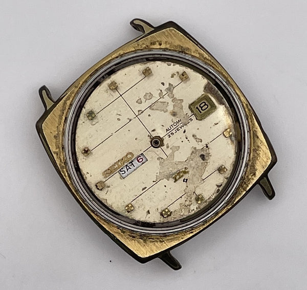 PROJECT TO FIX SEIKO DX SEALION 6106 8030 DATE AUTO GOLD PLATE MENS WATCH 10248