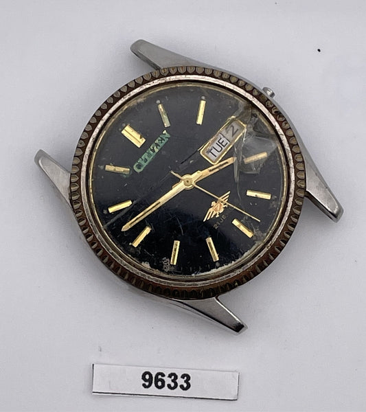 PROJECT FIX CITIZEN COIN RIMMED SS CASE AUTO DAY DATE WATCH 9633