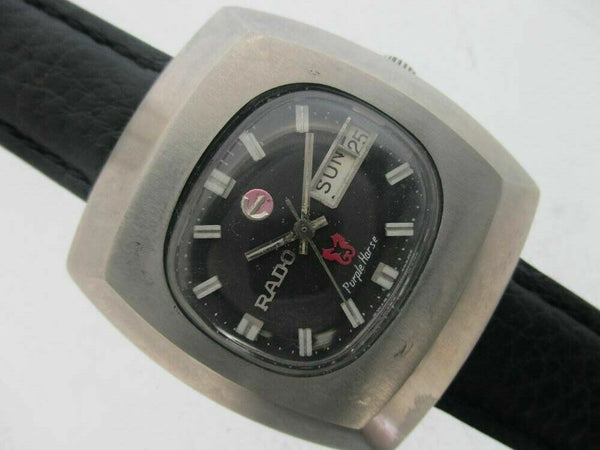PROJECT FIX RADO PURPLE HORSE SS HOODED LUGS DAY DATE EU SHIP 726481 MENS WATCH 