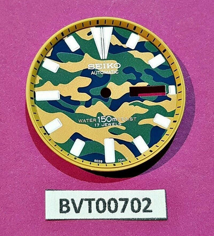NEW SEIKO CAMOUFLAGE MILITARY DIAL W/ MINUTE TRACK 6309 7290 7040 WATCH BVT00702