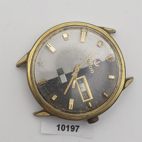 PROJECT TO FIX RADO STARLINER GOLD DAY DATE EU SHIP MENS WATCH 10197