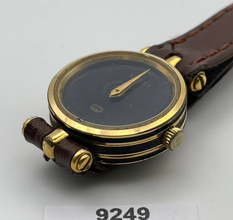 PROJECT TO FIX GUCCI LADIES BLACK DIAL GOLD PLATE WATCH EU SHIP WATCH 9249