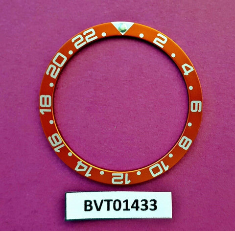 SEIKO ORANGE RAISED PIP INSERT GMT 7S26 0020, 7002 7000, 6309 7290 7040 BVT01433