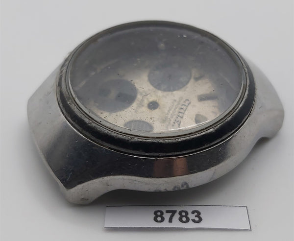 USED RARE VINTAGE CITIZEN CHRONOGRAPH DIAL CASE BEZEL AND COVER SS WATCH BVT8783