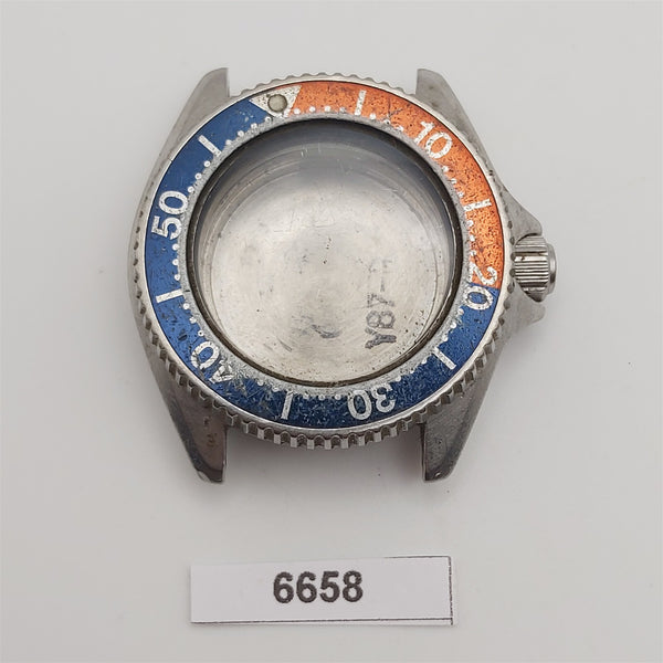 USED VINTAGE SEIKO 2625 001B LADIES WATCH DIVER CASE BACK COVER BEZEL KIT 6658