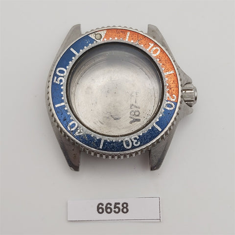 USED VINTAGE SEIKO 2625 001B LADIES WATCH DIVER CASE BACK COVER BEZEL KIT 6658