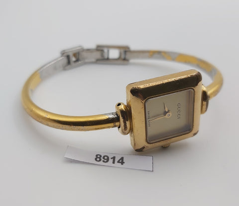 PROJECT TO FIX GUCCI LADIES GOLD 1900 BANGLE GOLD PLATE WATCH EU SHIP WATCH 8914