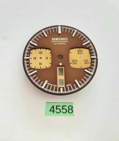 NEW SEIKO DIAL 6138-0040, 6138 0049 CHRONOGRAPH BROWN BULLHEAD WATCH BVT04558