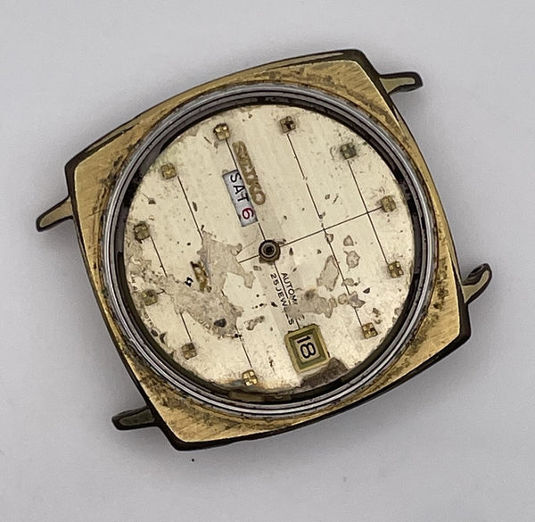 PROJECT TO FIX SEIKO DX SEALION 6106 8030 DATE AUTO GOLD PLATE MENS WATCH 10248