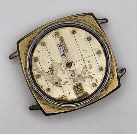 PROJECT TO FIX SEIKO DX SEALION 6106 8030 DATE AUTO GOLD PLATE MENS WATCH 10248
