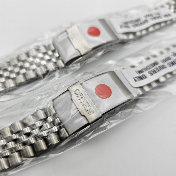 NEW LOT OF 2 SEIKO JUBILEE SS BRACELET 20mm 7S26 0030 SKX013 WATCH FOLDED TYPE A