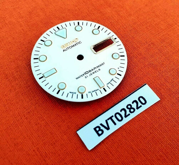 MOD SEIKO DIAL 7S26 0050 10 BAR DIVERS WATCH WHITE DAY DATE GOLD INDEX BVT2820