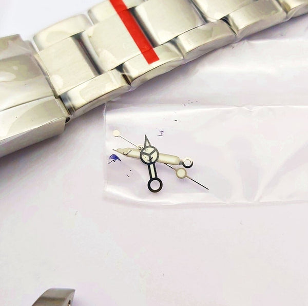 NEW AF SEIKO LEX SUBMARINE WHITE KIT CASE BEZEL GLASS CROWN STRAP DIAL HAND EU