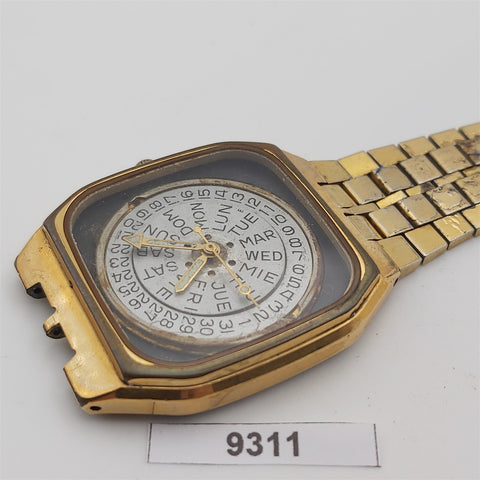PROJECT TO FIX OMEGA SEAMASTER DATE GOLD PLATE DAY DATE MENS QUARTZ WATCH BV9311