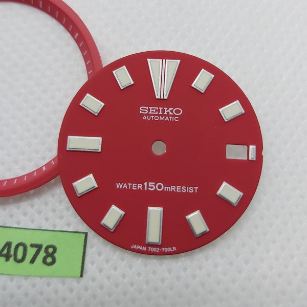 NEW AF SEIKO RED DIAL MINUTE TRACK SET 7002 7000 SUPERLUME WATCH BVT04078