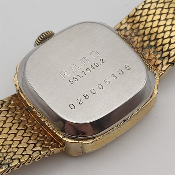 PROJECT TO FIX RADO LADIES CUSHION AUTO GOLD PLATE DATE MESH WATCH EU SHIP 6557
