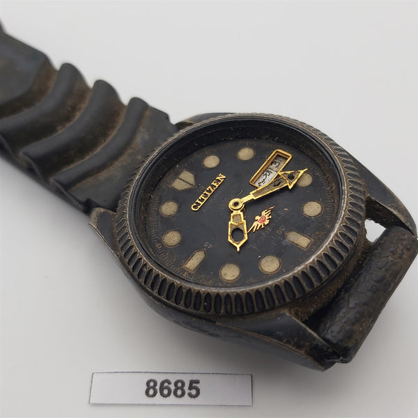 PROJECT FIX CITIZEN COIN RIMMED ANODIZED CASE AUTO DAY DATE WATCH