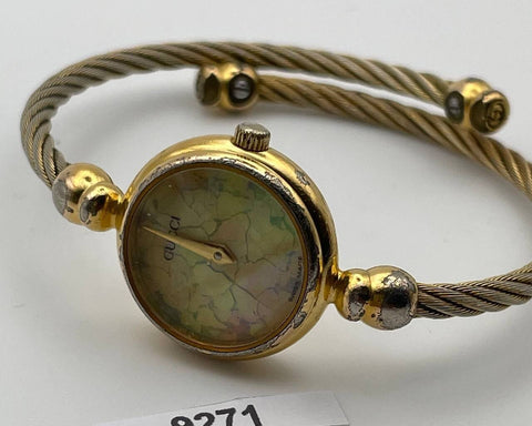 PROJECT TO FIX GUCCI LADIES GOLD DIAL BANGLE GOLD PLATE WATCH EU SHIP WATCH 9271