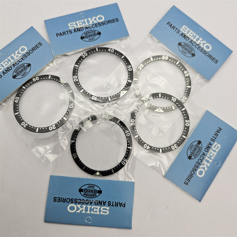 LOT OF 5 SEIKO BLACK INSERT "10" FONT 6105 6309 6306 7002 7S26 7548 WATCH RESELL