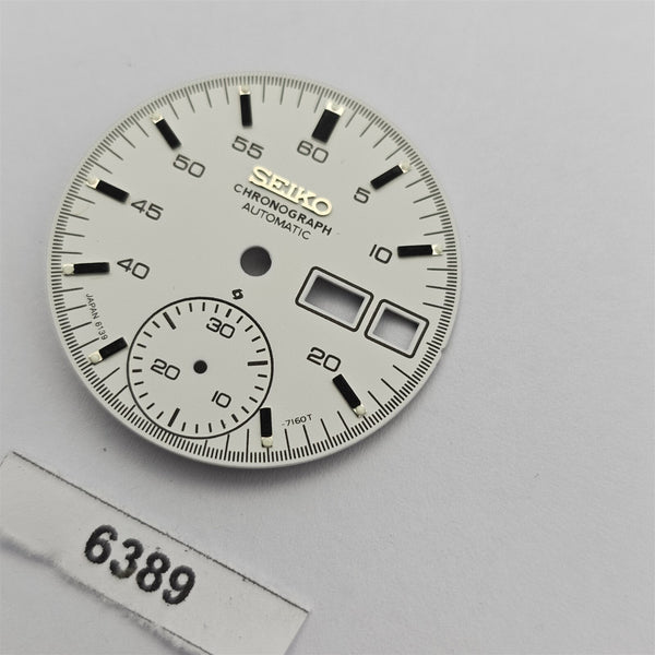 NEW FOR SEIKO WHITE HELMET DIAL 6139 7100, 6139 7101 CHRONOGRAPH BVT06389