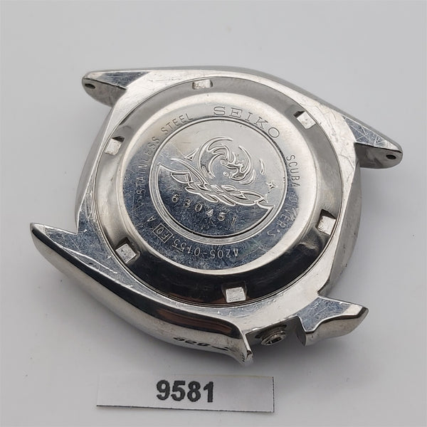 USED POLISHED SEIKO 4205 015T MIDSIZED WATCH DIVER CASE GLASS BACK COVER BVT9581