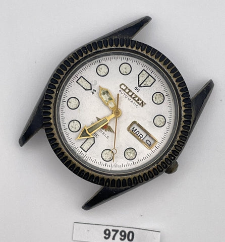 PROJECT TO FIX CITIZEN ANODIZED CASE COIN RIMMED THICK LUGS AUTO DATE WATCH 9790