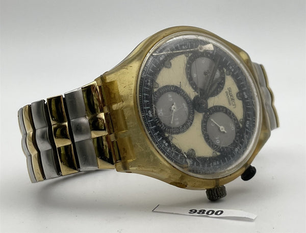 PROJECT TO FIX SWATCH TRIPLE REGISTER DIAL QUARTZ MENS CHRONOGRAPH WATCH 9800