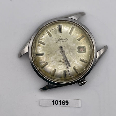 PROJECT FIX WALTHAM GOLDEN EAGLE ROUND SS THICK LUGS AUTO WIND DATE WATCH 10169