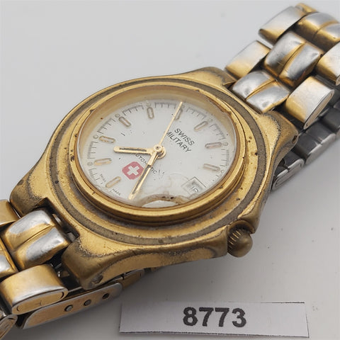 PROJECT TO FIX SWISS MILITARY AUTO GOLD SS LADIES DATE WATCH EU SHIP 8773