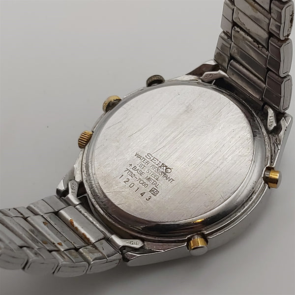 PROJECT TO FIX SEIKO 7T32 7C60 GOLD SS CHRONOGRAPH EU SHIP 120143 MENS WATCH