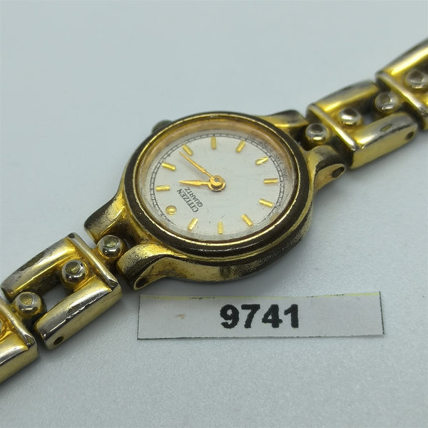 PROJECT TO FIX VINTAGE CITIZEN WHITE DIAL GOLD PLATE LADIES WATCH EU SHIP 9741
