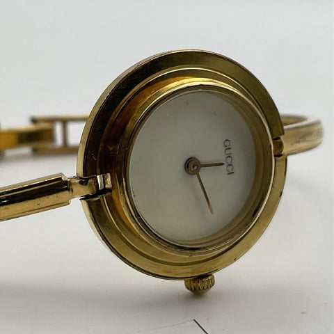 PROJECT TO FIX GUCCI LADIES GOLD DIAL BANGLE GOLD PLATE WATCH EU SHIP WATCH 9644