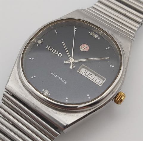 PROJECT TO FIX RADO VOYAGER SS HOODED LUGS DAY DATE EU SHIP MENS WATCH 6547