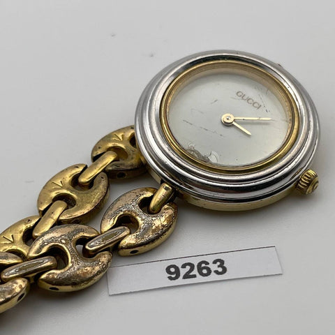 PROJECT TO FIX GUCCI LADIES RICE BEADS BAND GOLD PLATE WATCH EU SHIP WATCH 9263