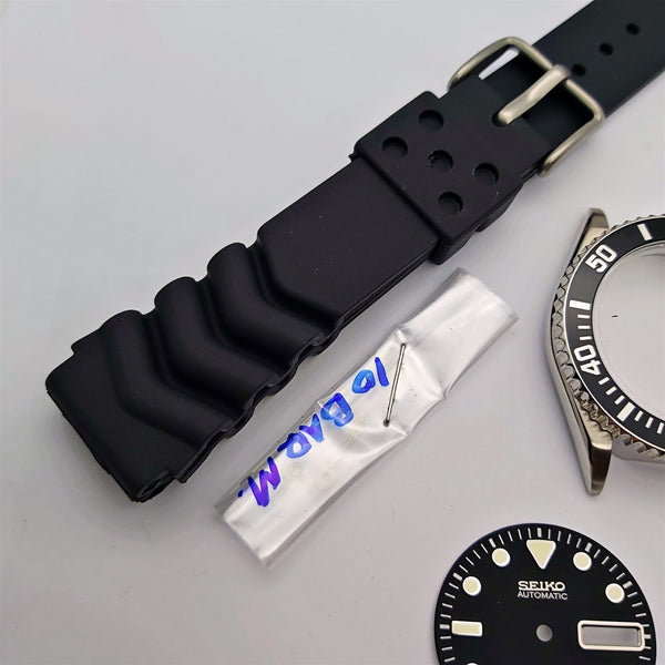 NEW AF SEIKO 7S26 0050 SKX023 BLACK KIT CASE BEZEL GLASS CROWN STRAP DIAL HANDS