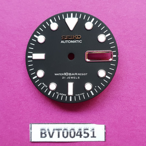 NEW SEIKO DIAL FOR 7S26 0050 10 BAR DIVERS WATCH BLACK VERSION LUMES BVT00451