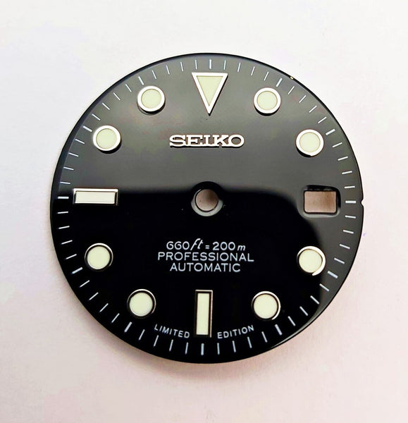 NEW AF SEIKO LEX YACHTMASTER BLACK KIT CASE BEZEL GLASS CROWN STRAP DIAL HAND