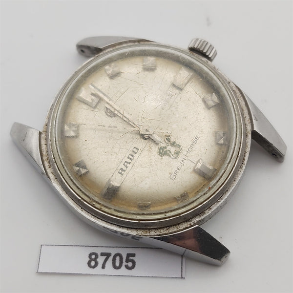 PROJECT TO FIX RADO GREEN HORSE MANUAL WIND ROUND DATE EU SHIP MENS WATCH 8705