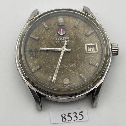 PROJECT TO FIX RADO GREEN HORSE ROUND CASE DATE AUTOMATIC MENS WATCH 8535