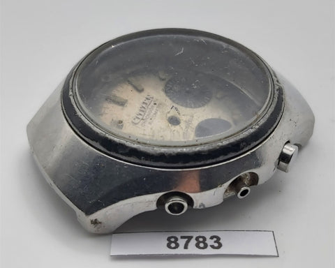 USED RARE VINTAGE CITIZEN CHRONOGRAPH DIAL CASE BEZEL AND COVER SS WATCH BVT8783