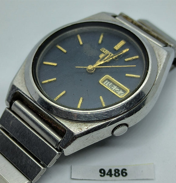 PROJECT TO FIX SEIKO 5 7009 876A MENS SS AUTO DAY DATE WATCH BVT09486