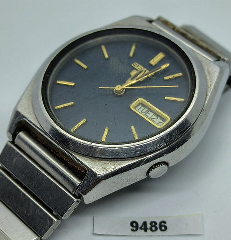PROJECT TO FIX SEIKO 5 7009 876A MENS SS AUTO DAY DATE WATCH BVT09486