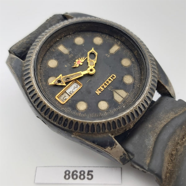 PROJECT FIX CITIZEN COIN RIMMED ANODIZED CASE AUTO DAY DATE WATCH