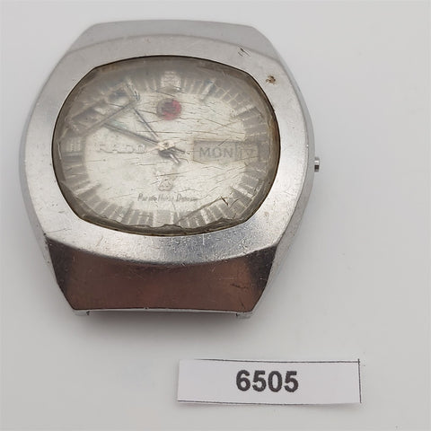 PROJECT TO FIX RADO PURPLE HOSE DELUXE SS HOODED LUGS DAY DATE MENS WATCH B6505
