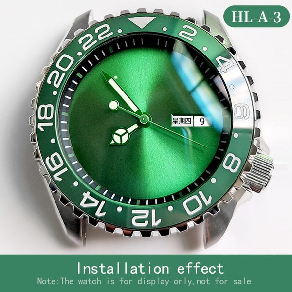  NEW FOR SEIKO ALL GREEN STAR MERC 7S26 NH35 C3 SUPERLUME WATCH HANDS BVT05842