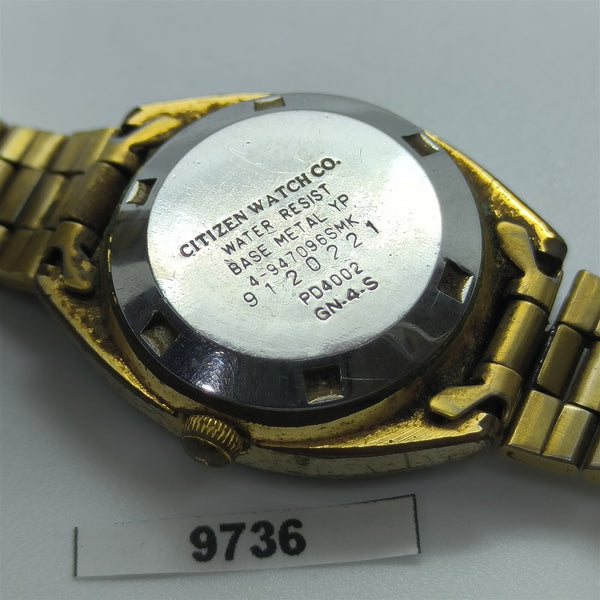 PROJECT TO FIX VINTAGE CITIZEN CUSHION GOLD LADIES DAY DATE WATCH EU SHIP 9736