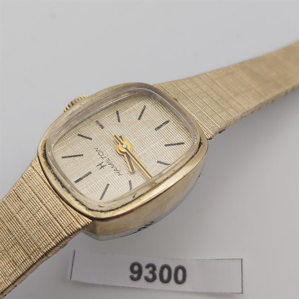 PROJECT TO FIX HAMILTON TEXTURED DIAL GOLD PLATED EU SHIP LADIES WATCH 9300