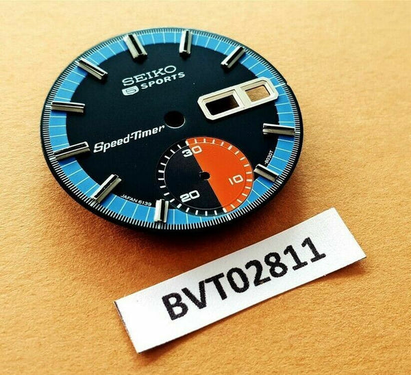 NEW SEIKO BLUE BLACK DIAL FOR 6139 6139-8010 PVD CHRONOGRAPH WATCH BVT02811