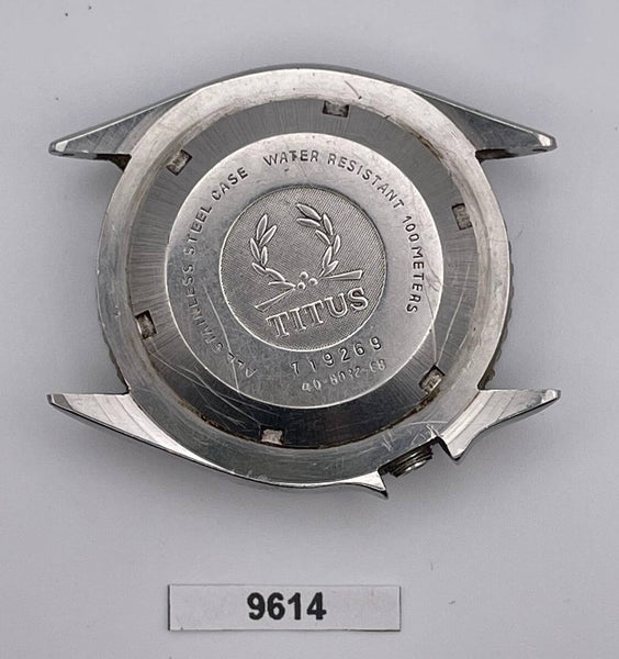 USED RARE VINTAGE SOLVIL TITUS DIVER MENS CASE COVER GLASS MT CASE WATCH BVT9614